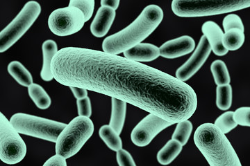 Close up look 3d rendering bacteria