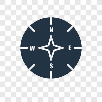 Compass vector icon isolated on transparent background, Compass transparency logo design
