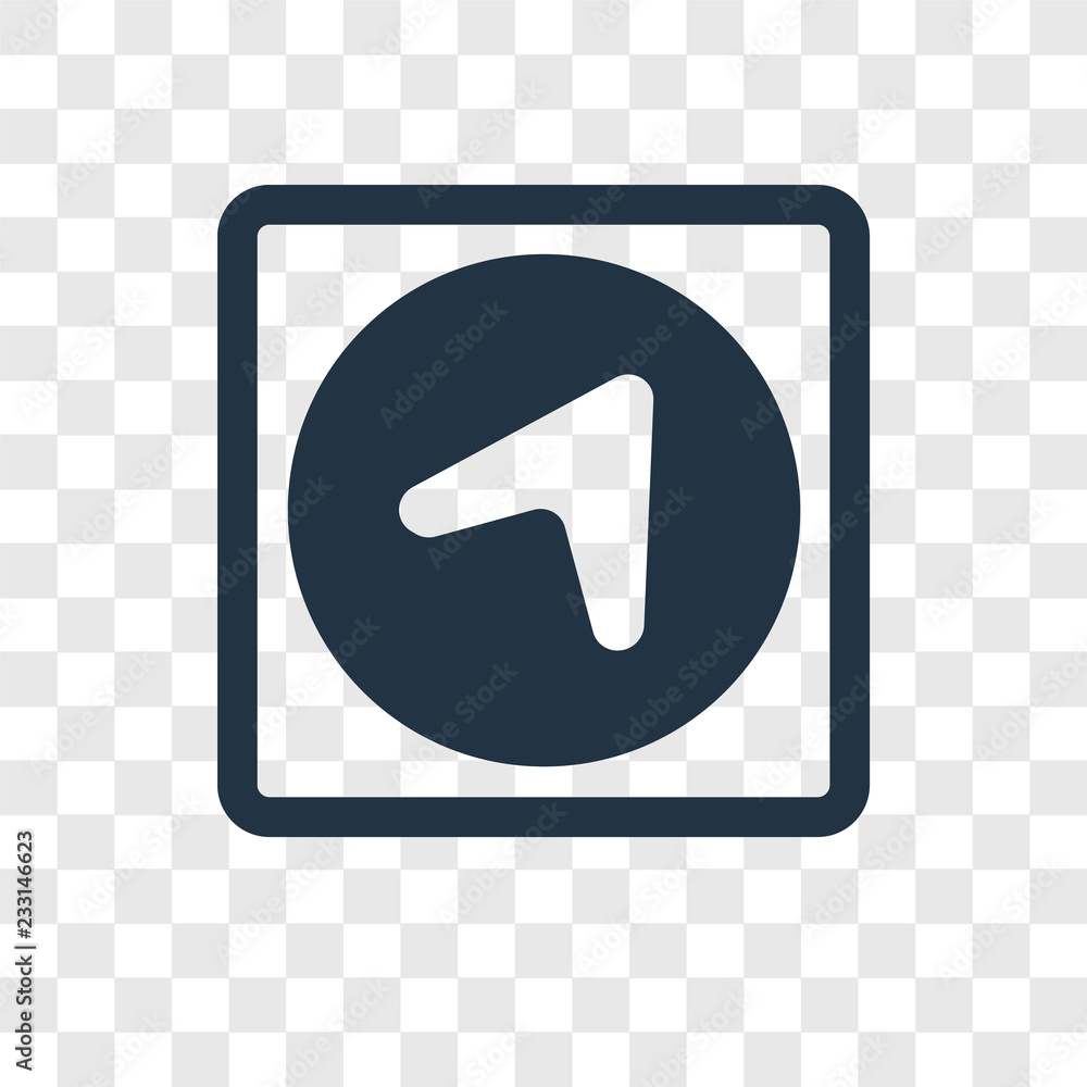 Poster navigation vector icon isolated on transparent background, navigation transparency logo design