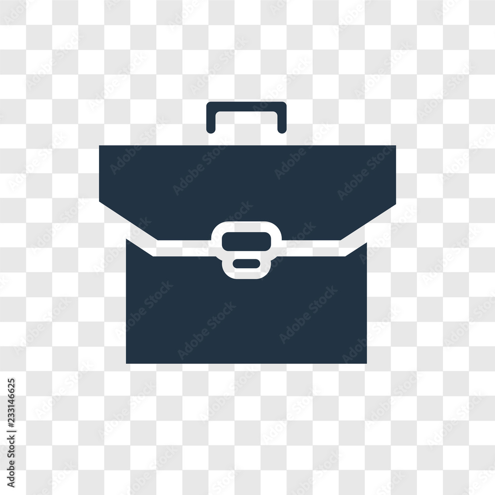 Poster briefcase vector icon isolated on transparent background, briefcase transparency logo design