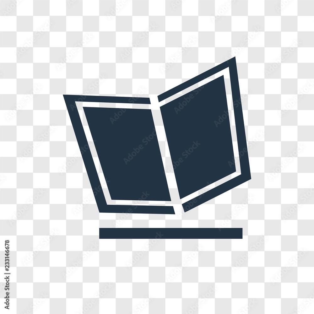 Poster open book vector icon isolated on transparent background, open book transparency logo design