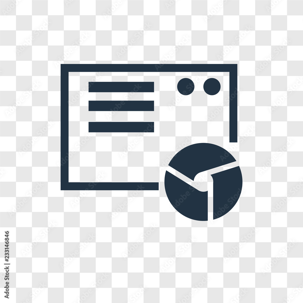 Poster browser vector icon isolated on transparent background, browser transparency logo design