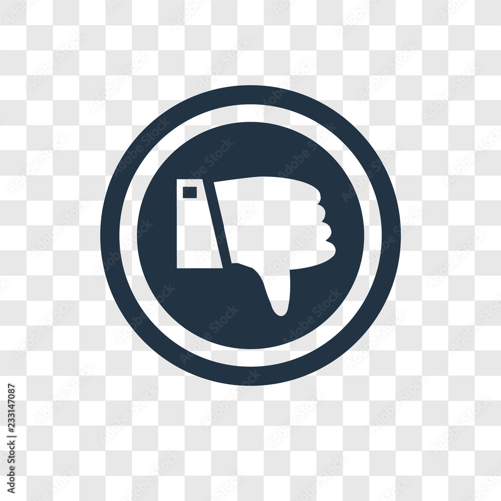 Poster dislike vector icon isolated on transparent background, dislike transparency logo design