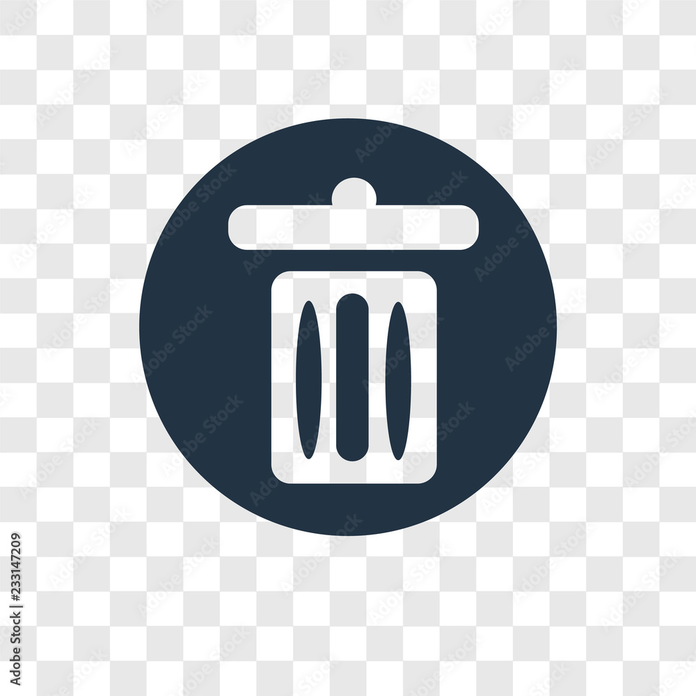 Poster garbage vector icon isolated on transparent background, garbage transparency logo design