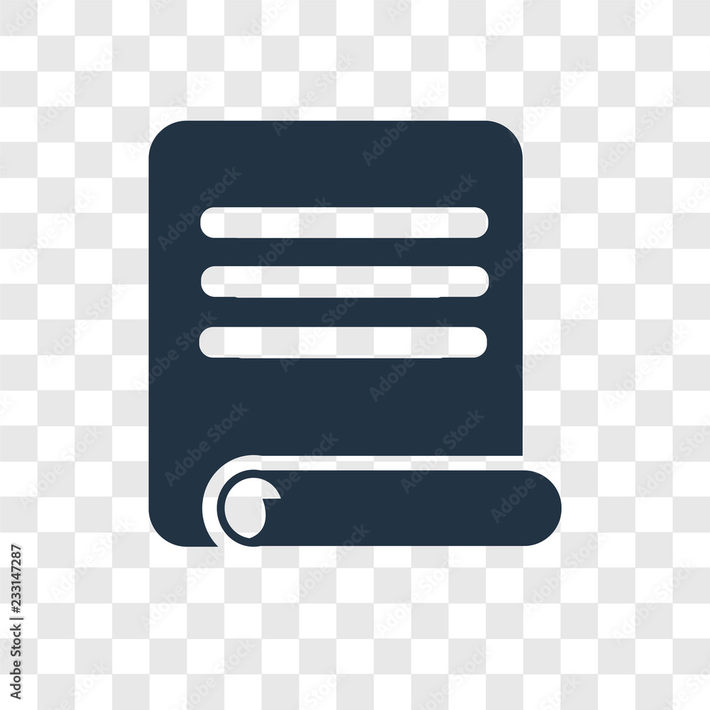 Poster paper vector icon isolated on transparent background, paper transparency logo design