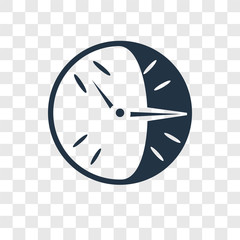 Clock vector icon isolated on transparent background, Clock transparency logo design