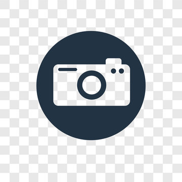 Camera vector icon isolated on transparent background, Camera transparency logo design