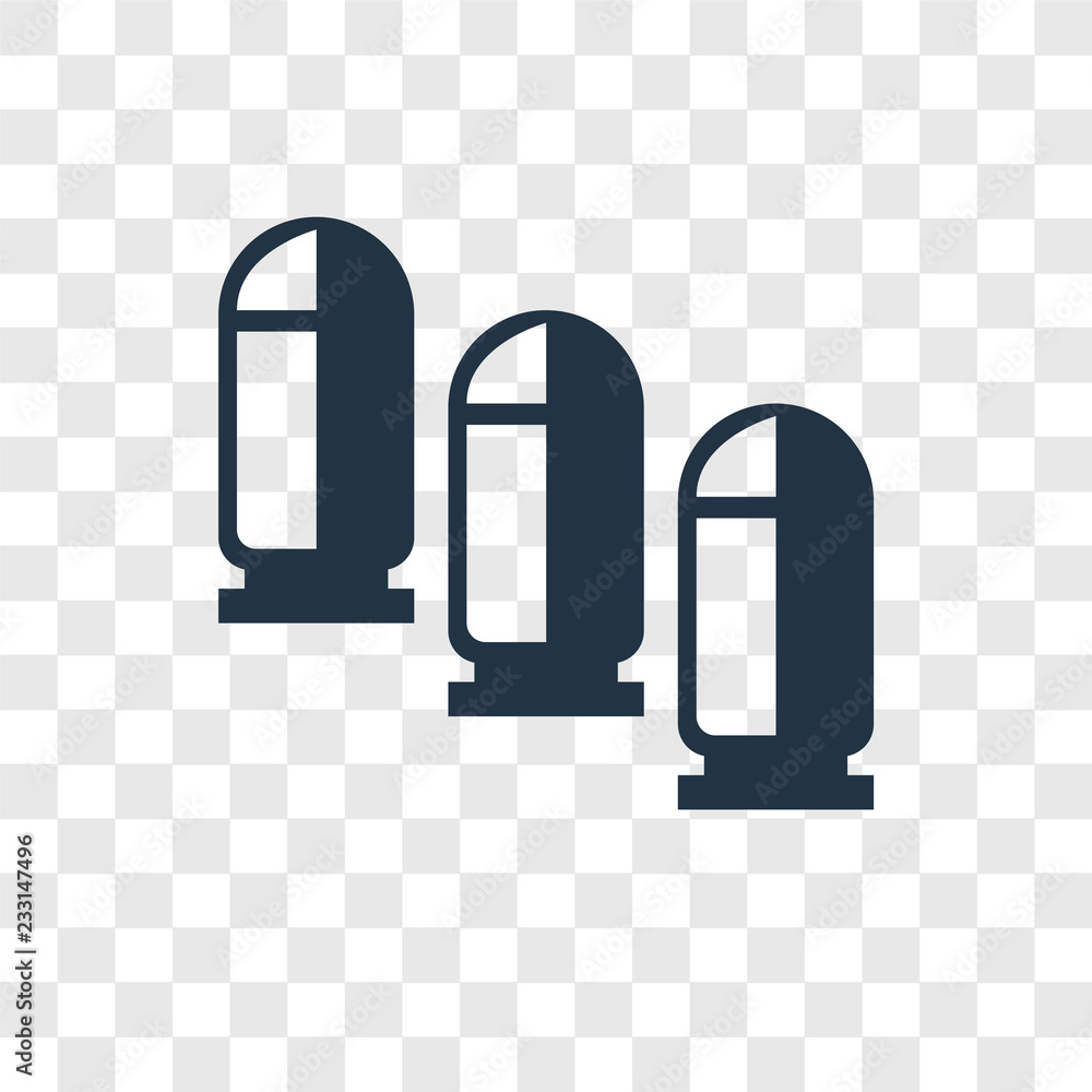 Poster bullet vector icon isolated on transparent background, bullet transparency logo design