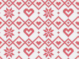Winter Holiday seamless knitted pattern. Vector background for Merry Christmas and Happy New Yeary. Illustration.