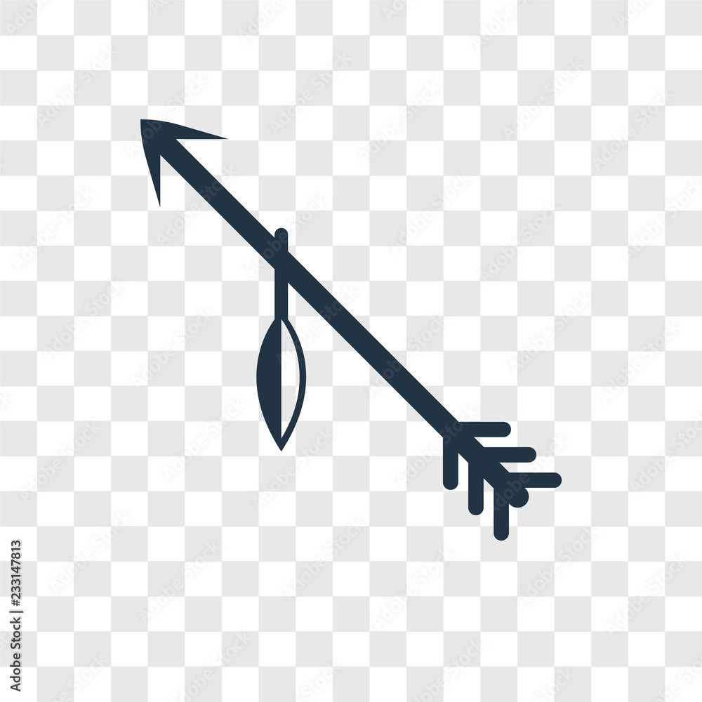 Poster arrow vector icon isolated on transparent background, arrow transparency logo design