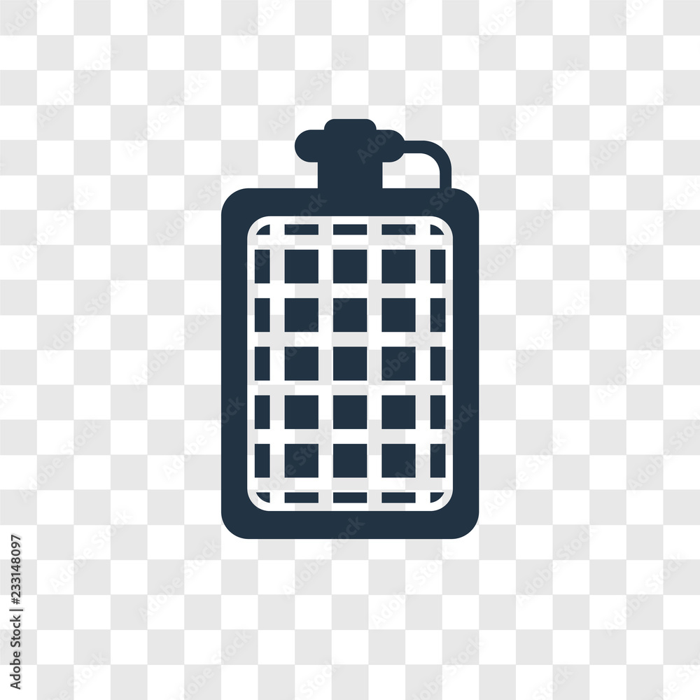 Poster flask vector icon isolated on transparent background, flask transparency logo design