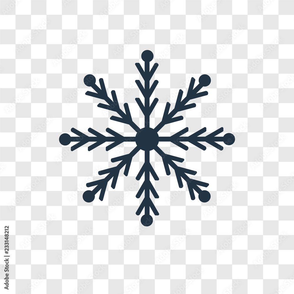 Poster snowflake vector icon isolated on transparent background, snowflake transparency logo design
