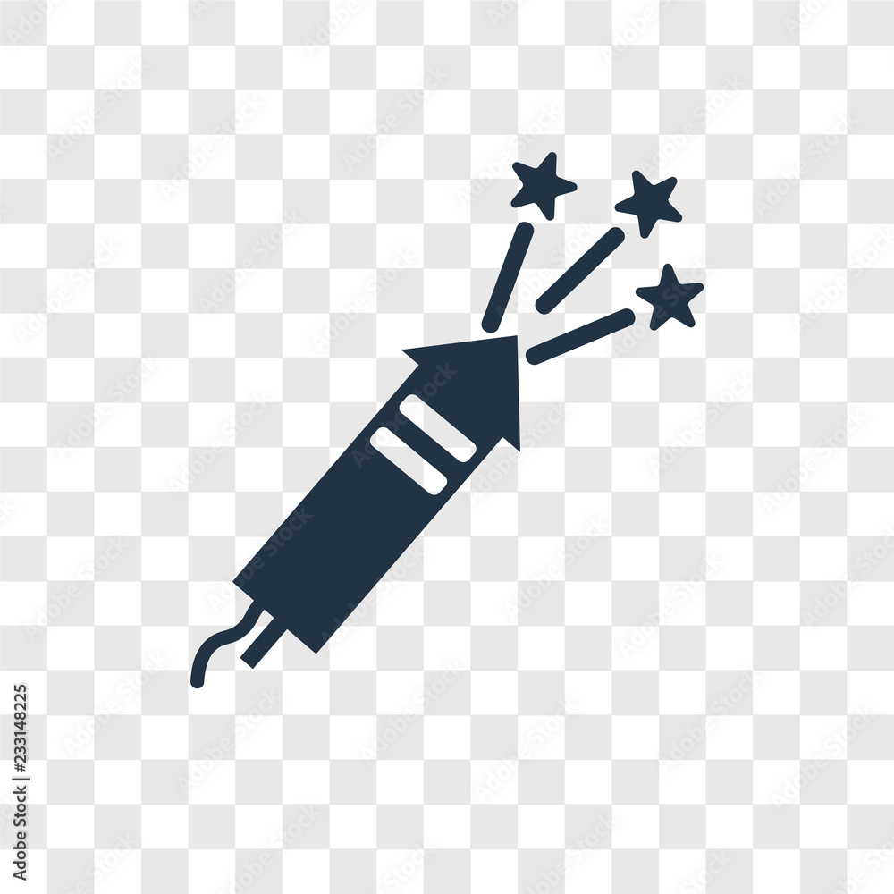 Poster fireworks vector icon isolated on transparent background, fireworks transparency logo design