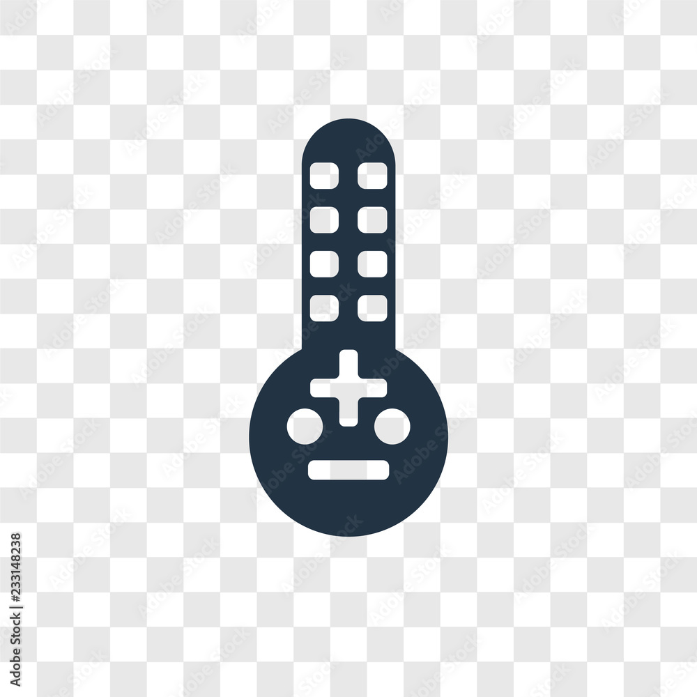 Poster thermometer vector icon isolated on transparent background, thermometer transparency logo design