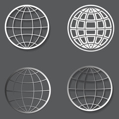 Set of different globes
