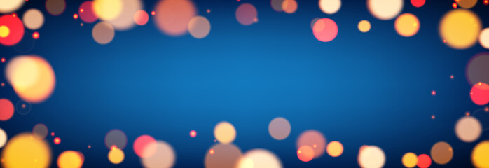 Obraz na płótnie Canvas Blue shiny banner with blurred lights.