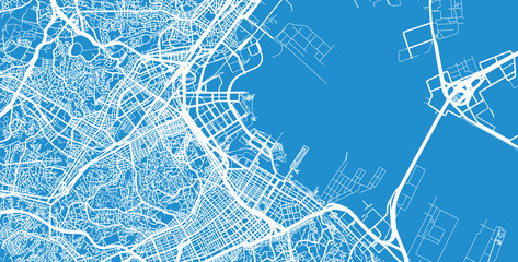 Urban vector city map of Yokohama, Japan - obrazy, fototapety, plakaty