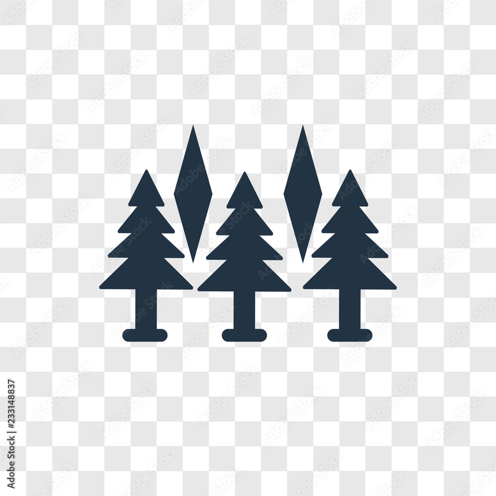 Poster forest vector icon isolated on transparent background, forest transparency logo design