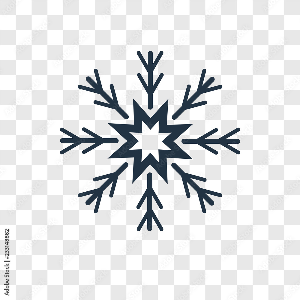 Poster snowflake vector icon isolated on transparent background, snowflake transparency logo design