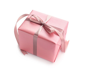 Beautiful gift box on white background