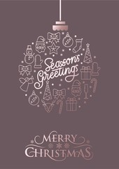 Cute Christmas greeting card with geometric elements and beautiful background. Vector illustration © mitoria
