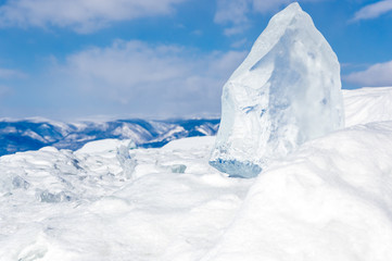 Fototapeta na wymiar Ice of Lake Baikal