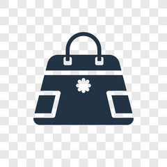 Handbag of female vector icon isolated on transparent background, Handbag of female transparency logo design