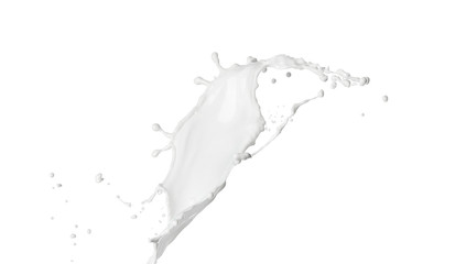 Splash of milk on white background