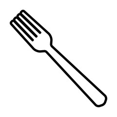 Fork - a silverware utensil for eating line art vector icon for food apps and websites