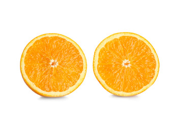 Tasty cut orange on white background