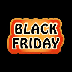 Black Friday. Banner, poster, logo. Black on a flame and a black background. Abstract concept. Vector illustration.