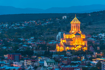 Sameba, The Holy Trinity Cathedral of Tbilisi, Georgia - obrazy, fototapety, plakaty