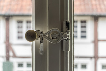  window with latch of old farmhouse