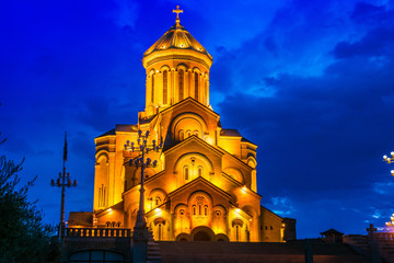 Fototapeta na wymiar Sameba, The Holy Trinity Cathedral of Tbilisi, Georgia