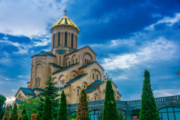 Fototapeta na wymiar Sameba, The Holy Trinity Cathedral of Tbilisi, Georgia