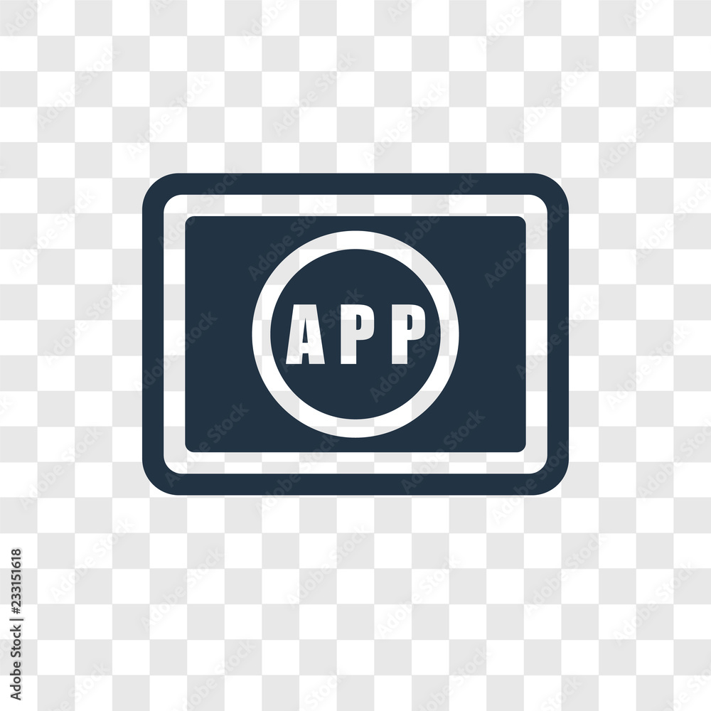 Poster app vector icon isolated on transparent background, app transparency logo design