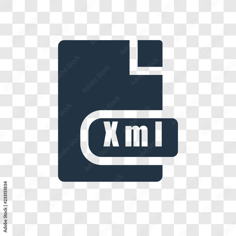Poster xml vector icon isolated on transparent background, xml transparency logo design