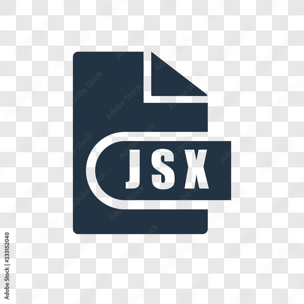 Poster jsx vector icon isolated on transparent background, jsx transparency logo design