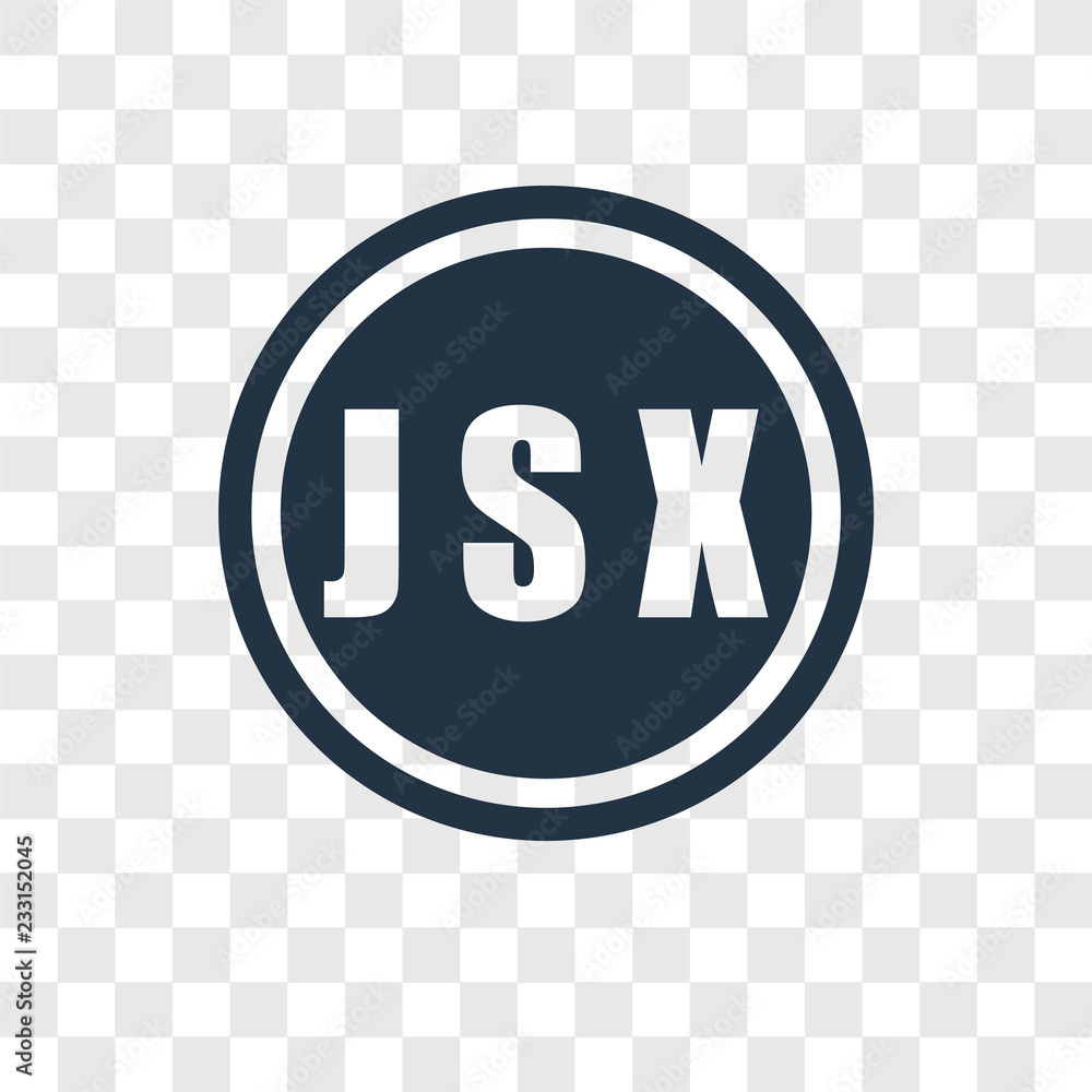 Aufkleber jsx vector icon isolated on transparent background, jsx transparency logo design