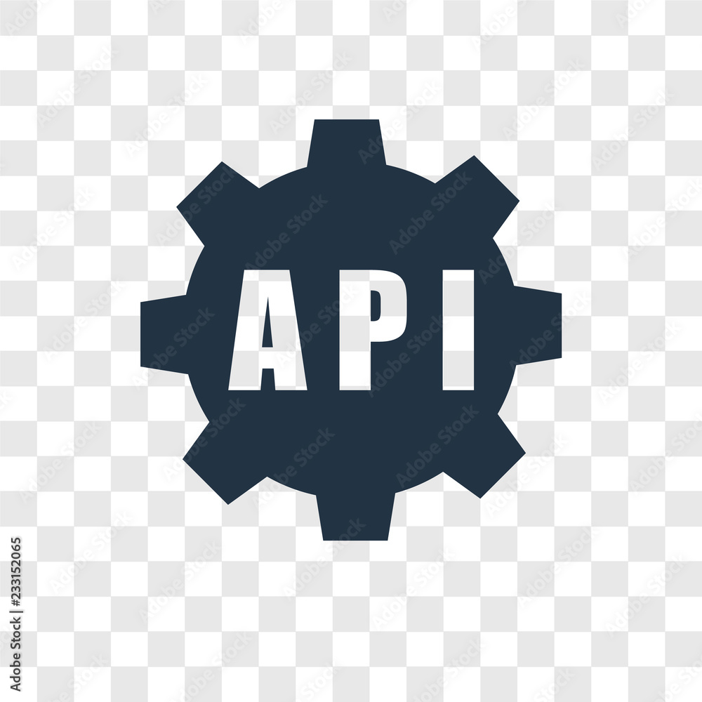 Poster api vector icon isolated on transparent background, api transparency logo design