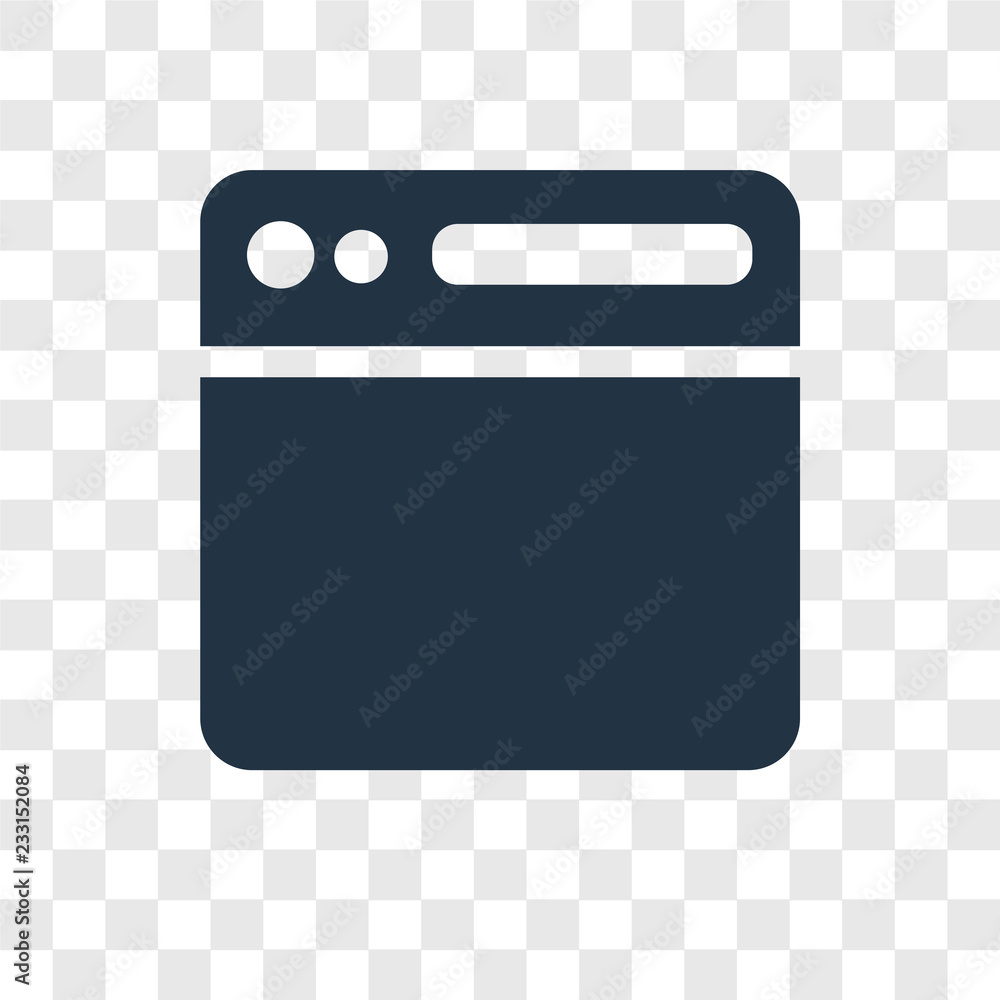 Poster browser vector icon isolated on transparent background, browser transparency logo design