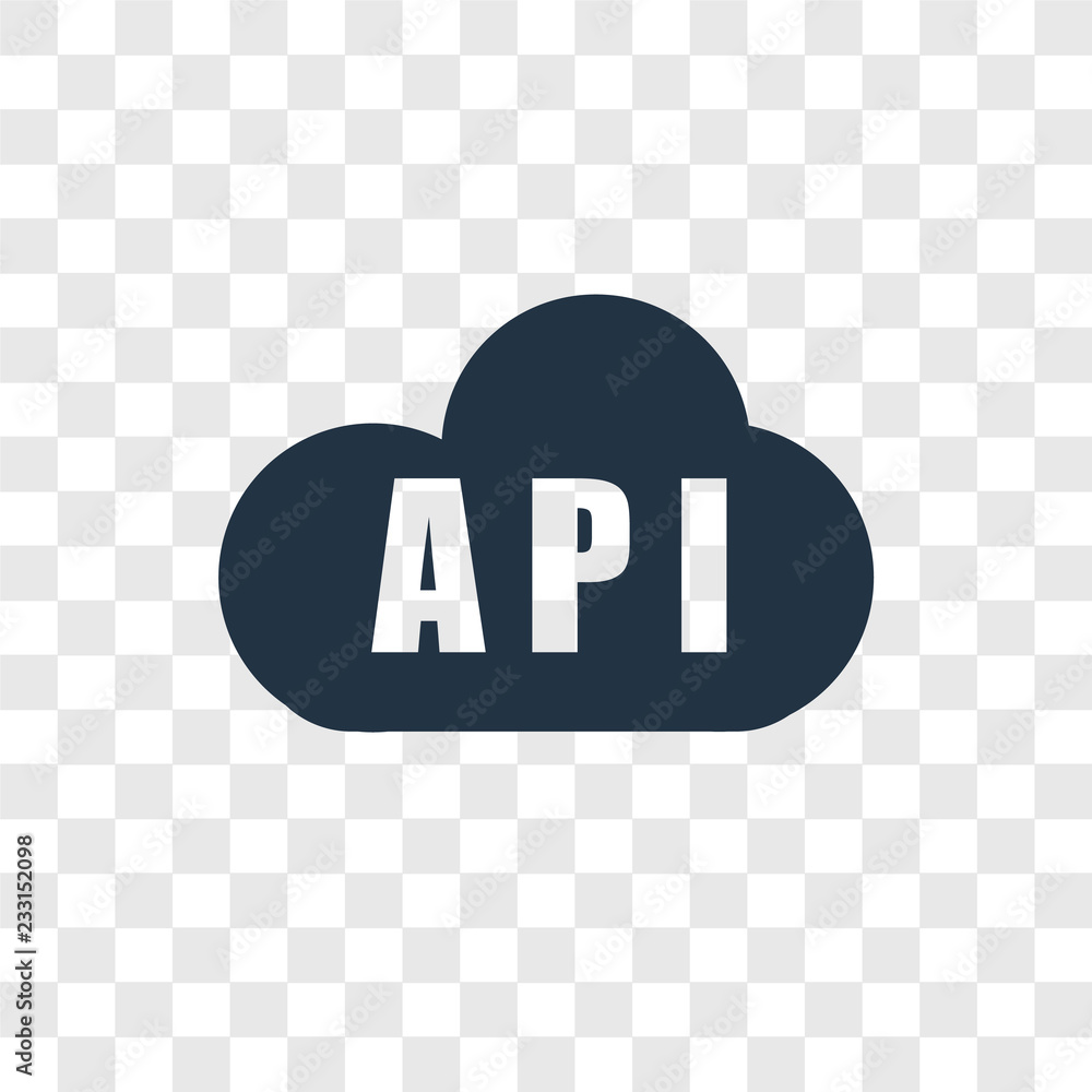 Poster api vector icon isolated on transparent background, api transparency logo design