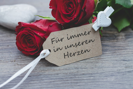 Trauerkarte - F&uuml;r immer in unseren Herzen