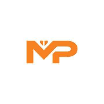 letters mp simple geometric logo