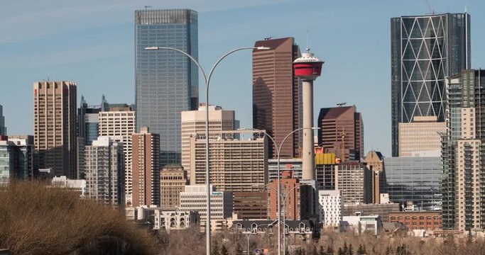 Time-Lapse of Calgary Skyline from Macleod Trail 