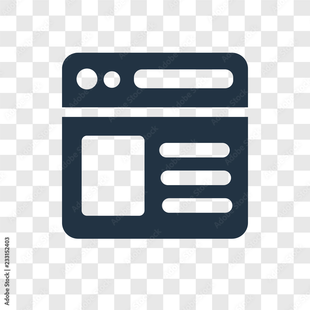 Poster browser vector icon isolated on transparent background, browser transparency logo design