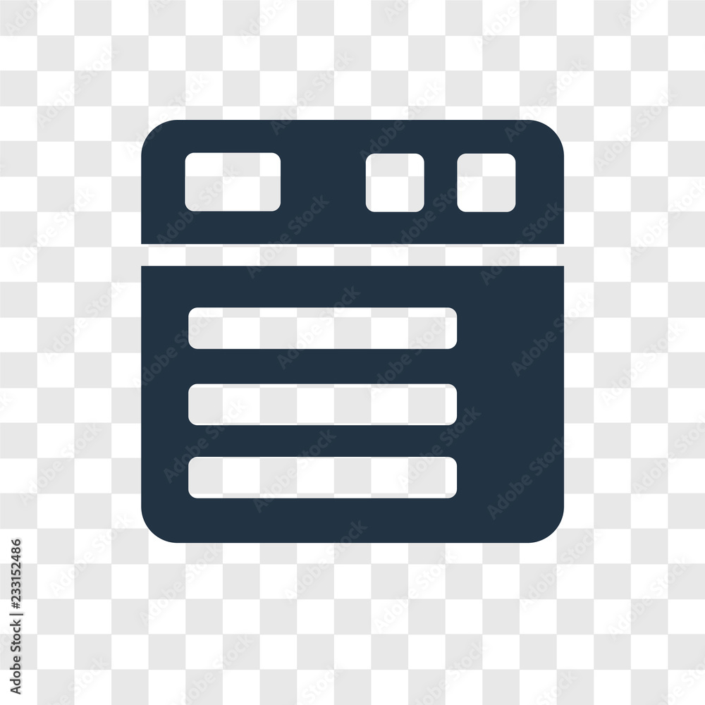 Poster browser vector icon isolated on transparent background, browser transparency logo design