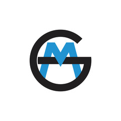 letters gm linked logo vector