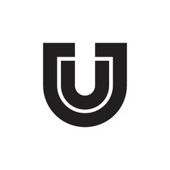 letter u simple geometric logo vector