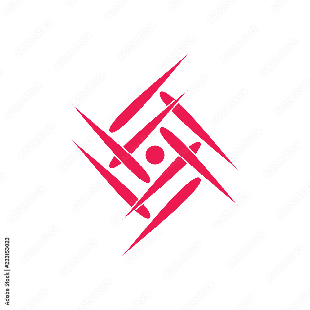 Poster abstract motion objects square logo